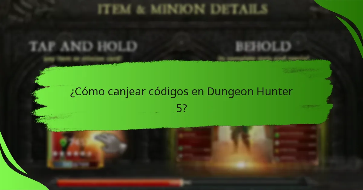 ¿Cómo canjear códigos en Dungeon Hunter 5?