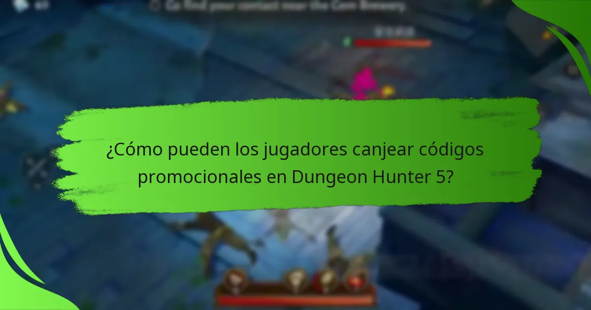 ¿Cómo pueden los jugadores canjear códigos promocionales en Dungeon Hunter 5?