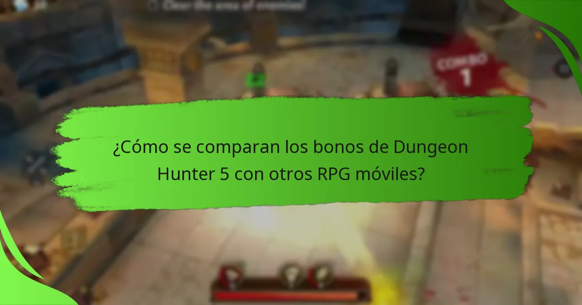 ¿Cómo se comparan los bonos de Dungeon Hunter 5 con otros RPG móviles?