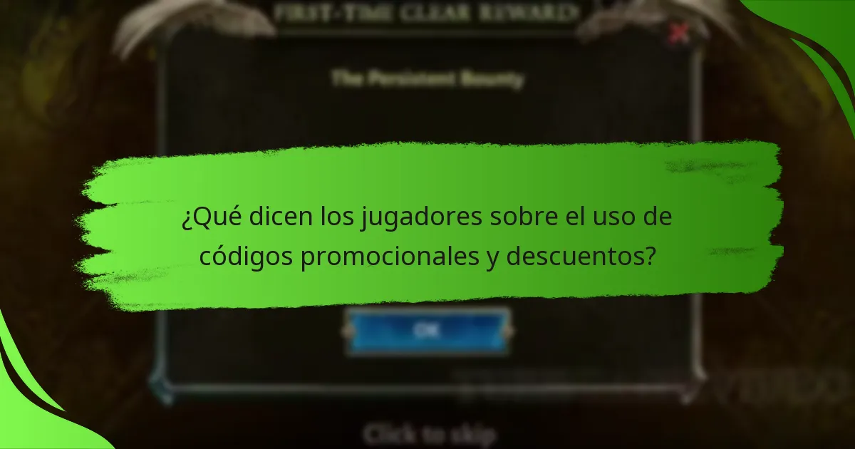 ¿Qué dicen los jugadores sobre el uso de códigos promocionales y descuentos?